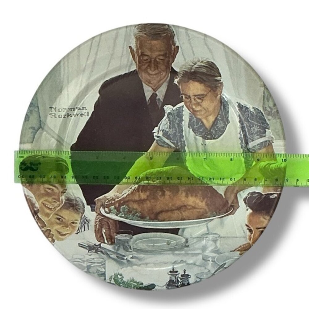 Norman Rockwell Thanksgiving Collector Metal Plate Four Freedoms Vintage 1979 - Picture 6 of 16